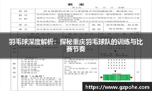 羽毛球深度解析：探秘重庆羽毛球队的训练与比赛节奏